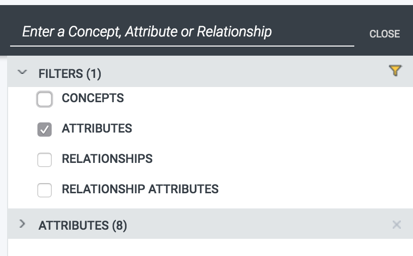 Search Attributes Filter